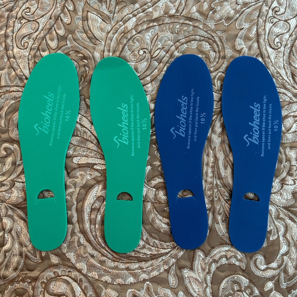 Bioheels Women's Green and Blue Shoe Inserts Size 10.5